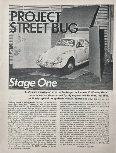 1971 project street bug stages - 1971,