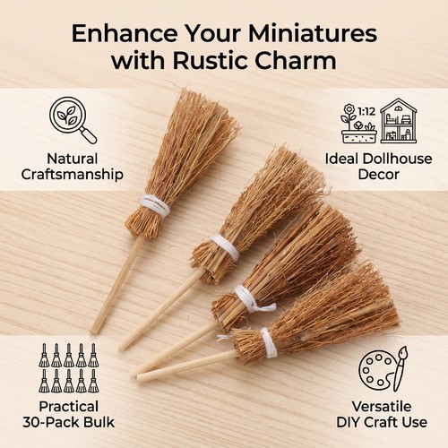 30pcs mini dollhouse broom - 30pcs,