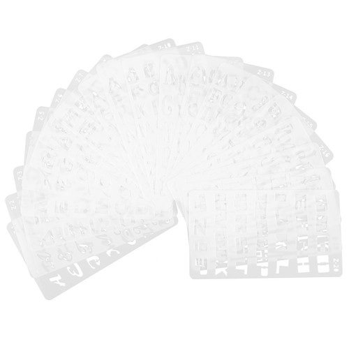 White letter stencils - white,